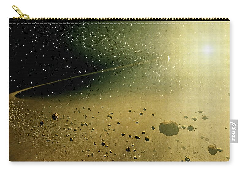 Outdoors Zip Pouch featuring the photograph Disk Debris In Outer Fringe Of Solar by Stocktrek