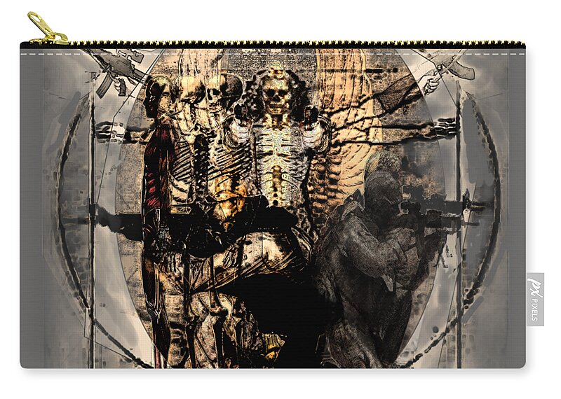 Military Art. Military Artists Zip Pouch featuring the digital art Divine Intervention by Todd Krasovetz