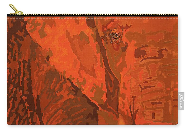 Elephant Zip Pouch featuring the painting Do You See Me? by Cheryl Bowman