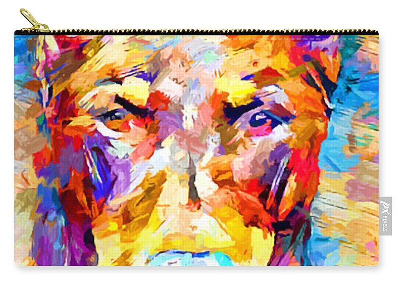 Doberman Zip Pouch featuring the painting Doberman 3 by Chris Butler