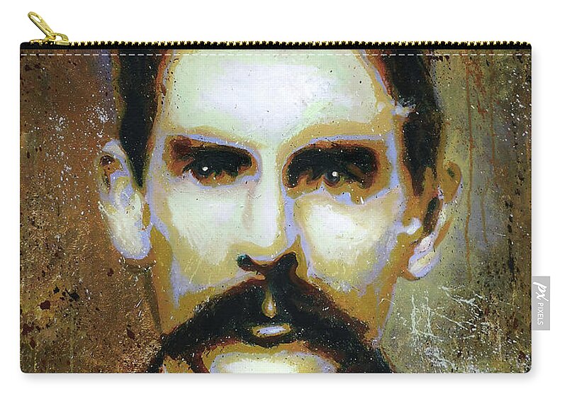 Doc Holliday Zip Pouch featuring the painting Doc Holliday by Steve Gamba
