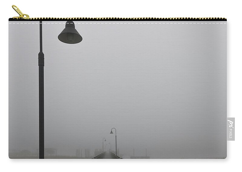 Fog Zip Pouch featuring the photograph Dockside Southern Fog by Dale Powell