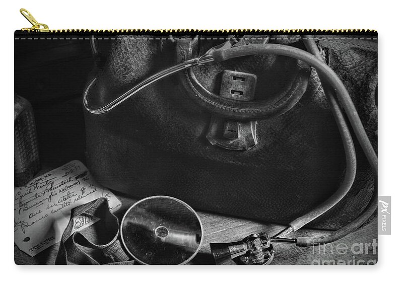 Doctor - Vintage Medical Bag black and white Zip Pouch
