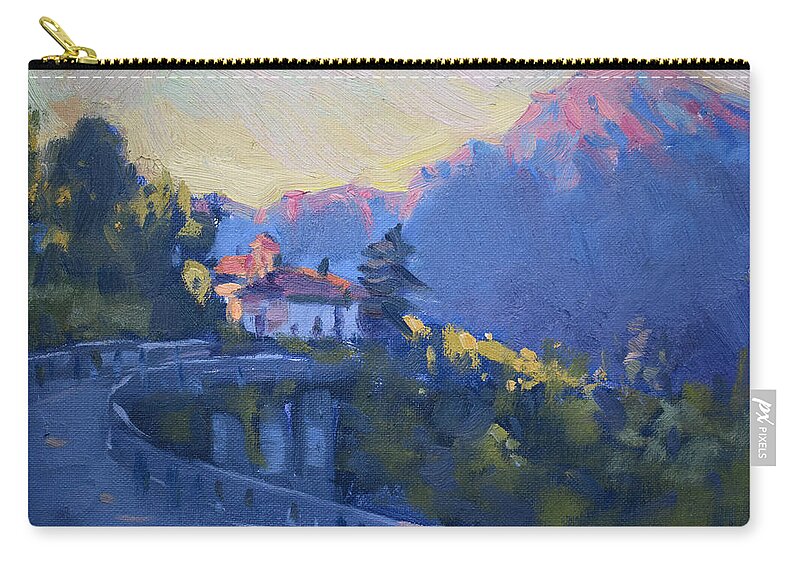 Dolomites Zip Pouch featuring the painting Dolomites Italy by Ylli Haruni