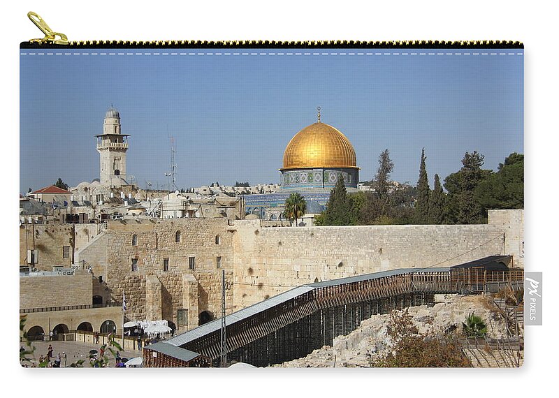 Tranquility Zip Pouch featuring the photograph Dome Of The Rock, Jerusalem by Nathan Harrison