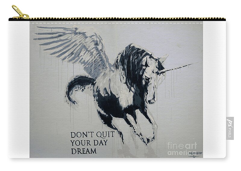 Horse Zip Pouch featuring the painting Don't Quit Your Day Dream by SORROW Gallery