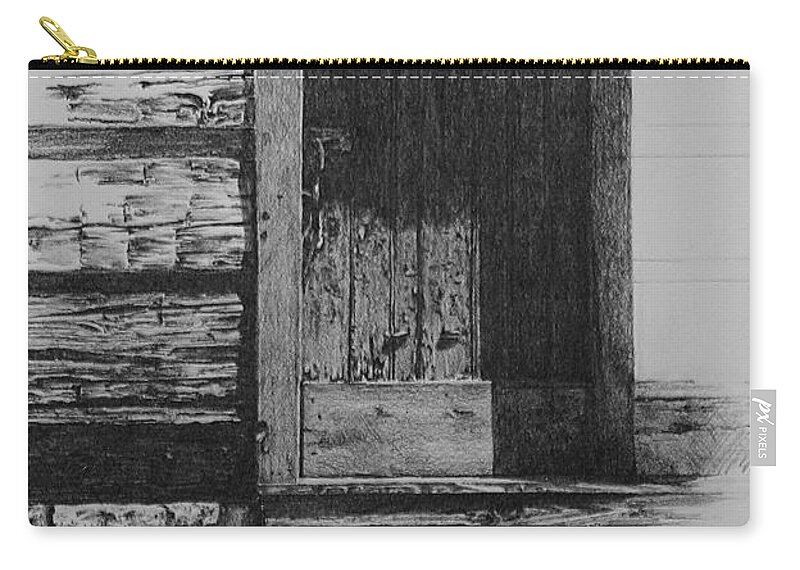 Door Zip Pouch featuring the drawing Door To The Past by Diana Colgate