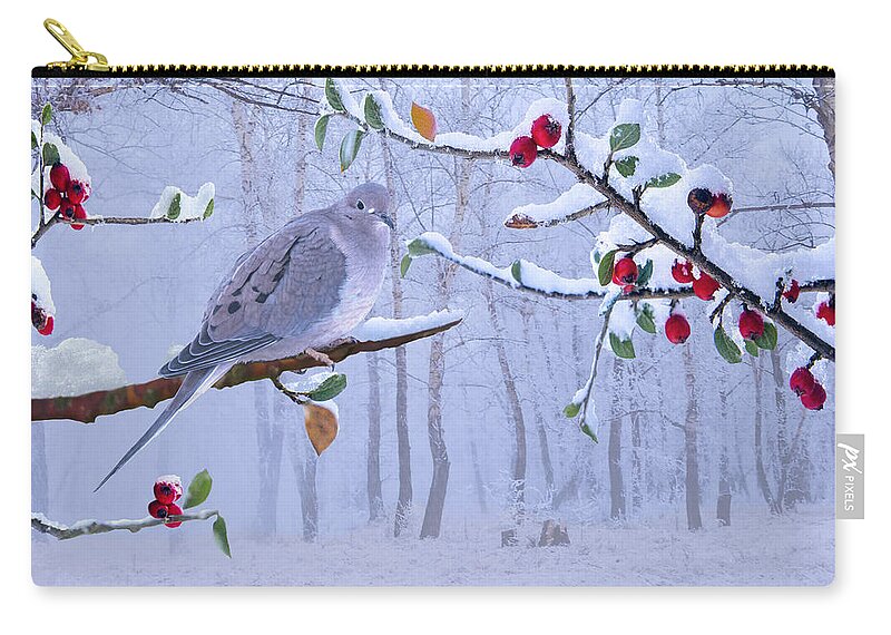 Dove Zip Pouch featuring the digital art Dove by M Spadecaller