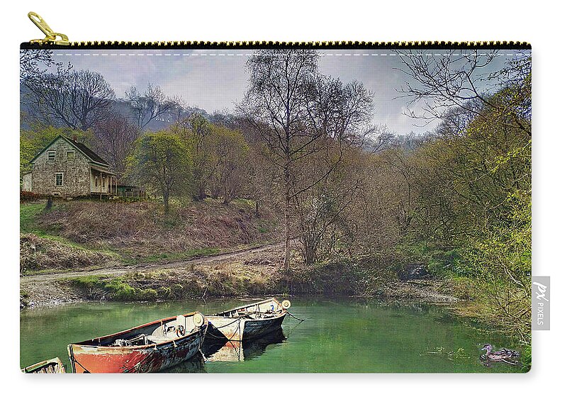 Water Carry-all Pouch featuring the digital art Down by the water by Tatiana Travelways