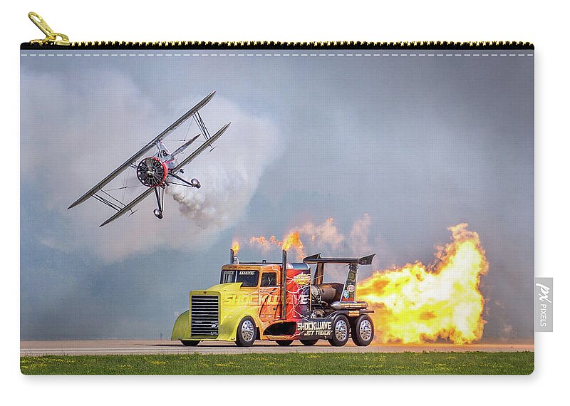 Aircraft Zip Pouch featuring the photograph Dracula vs Shockwave by Bill Pevlor