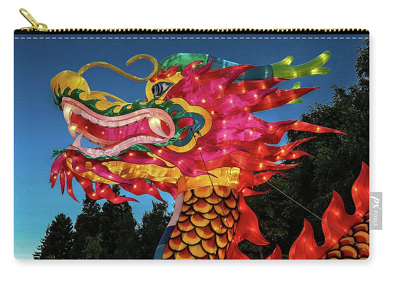 Dragon Zip Pouch featuring the photograph Dragon by Ron Roberts
