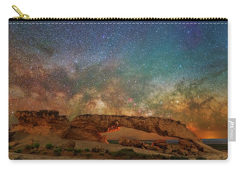 Astro Zip Pouch featuring the photograph Dragons Rise by Ralf Rohner