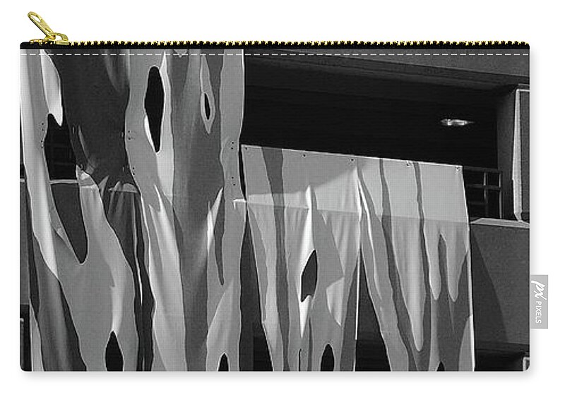 Draped Zip Pouch featuring the photograph Draped Building by Glory Ann Penington