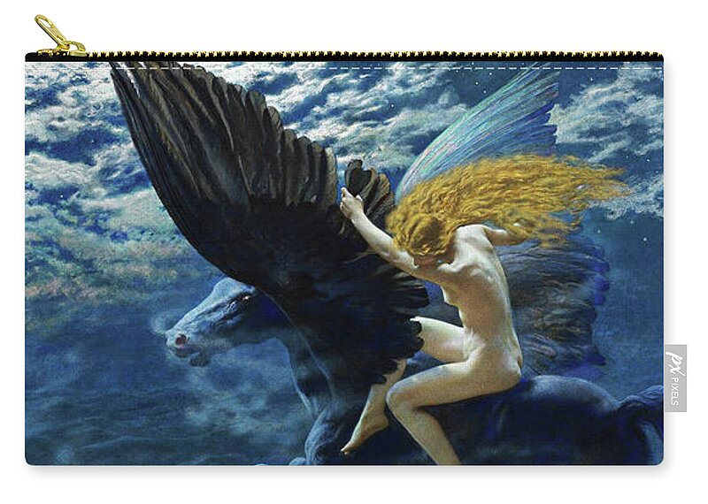 Dream Idyll Carry-all Pouch featuring the painting Dream Idyll A Valkyrie by Edward Robert Hughes by Rolando Burbon