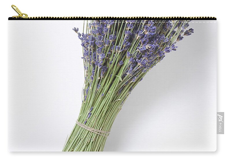 White Background Zip Pouch featuring the photograph Dried Lavender Bunch, Elevated View by Westend61