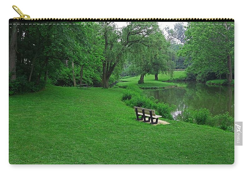 Bench Zip Pouch featuring the photograph Drowsy Daze by Michiale Schneider