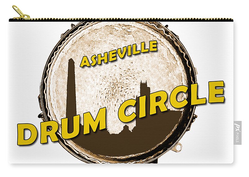 Asheville Zip Pouch featuring the digital art Drum Circle Logo by John Haldane