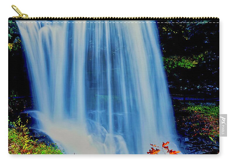 Dry Falls Zip Pouch featuring the photograph Dry Falls Front November by Meta Gatschenberger
