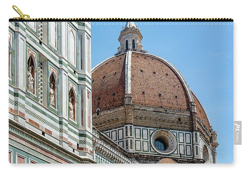 Duomo Zip Pouch featuring the photograph Duomo Detail, Florence by Marcy Wielfaert