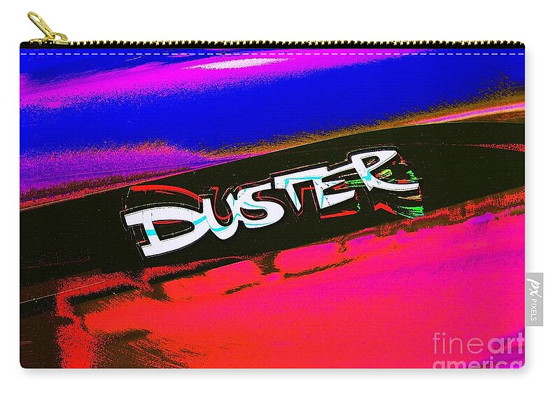 Sales Zip Pouch featuring the photograph Duster Logo Mod Poster Art by Jenny Revitz Soper