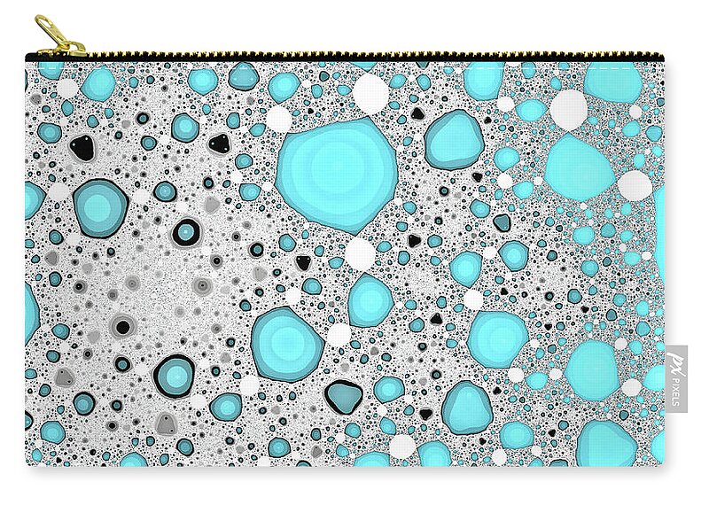 Abstract Zip Pouch featuring the digital art Dynamic Moonscape Blue Abstract Art by Don Northup