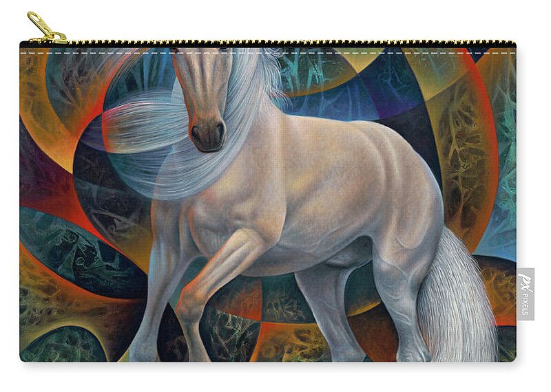 Horse Carry-all Pouch featuring the painting Dynamic Stallion by Ricardo Chavez-Mendez