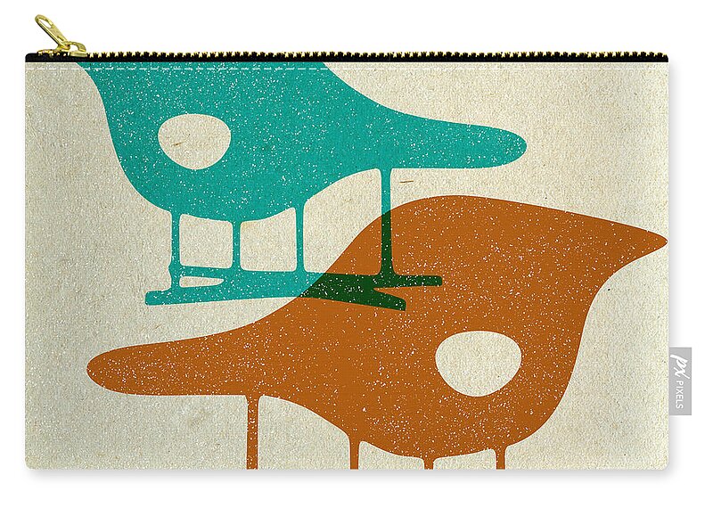Mid-century Carry-all Pouch featuring the digital art Eames La Chaise Chairs II by Naxart Studio