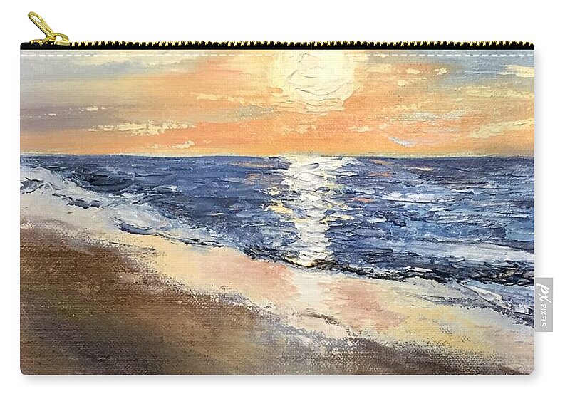 Sun Zip Pouch featuring the painting Early Riser by Melissa Torres