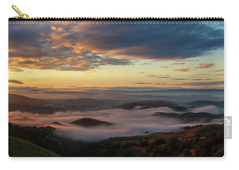 Las Trampas Zip Pouch featuring the photograph East Bay Hills at Sunrise by Rick Pisio