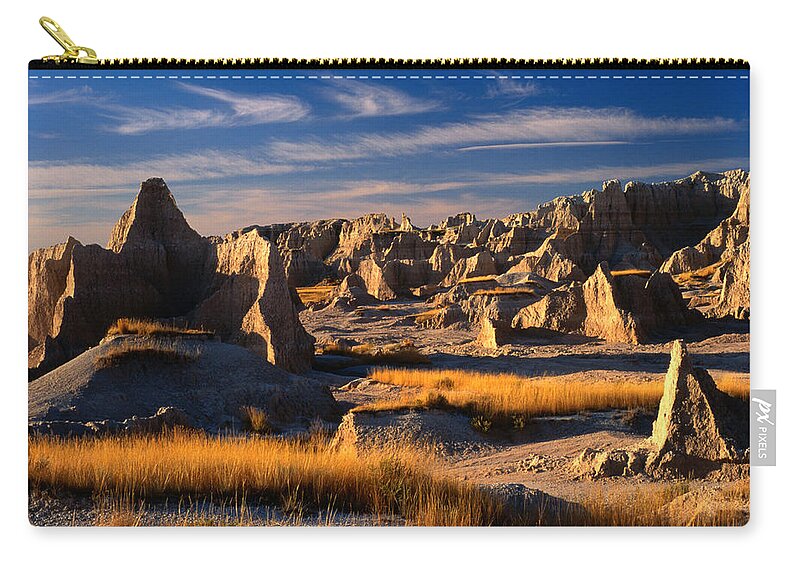 Scenics Zip Pouch featuring the photograph East Entrance In Badlands National by Lonely Planet
