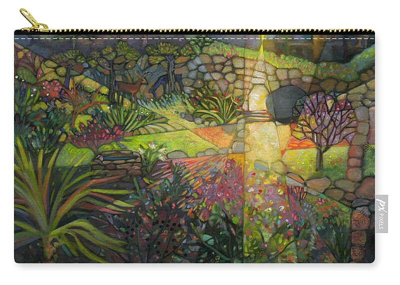 Jen Norton Zip Pouch featuring the painting Easter Morning by Jen Norton
