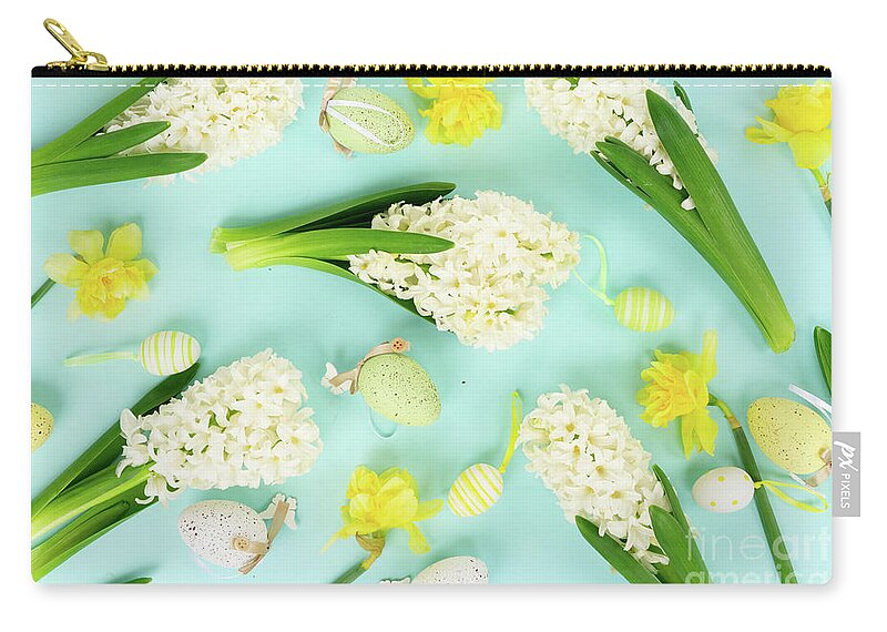 Easter Carry-all Pouch featuring the photograph Easter on Blue by Anastasy Yarmolovich