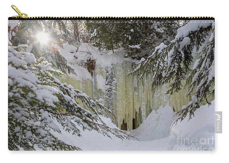 Eben Ice Caves Zip Pouch featuring the photograph Eben Ice Caves by Jim West