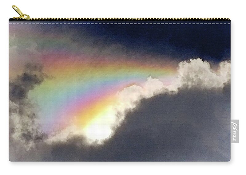 Rainbow Zip Pouch featuring the photograph Eclipse Rainbow by Kathy Strauss