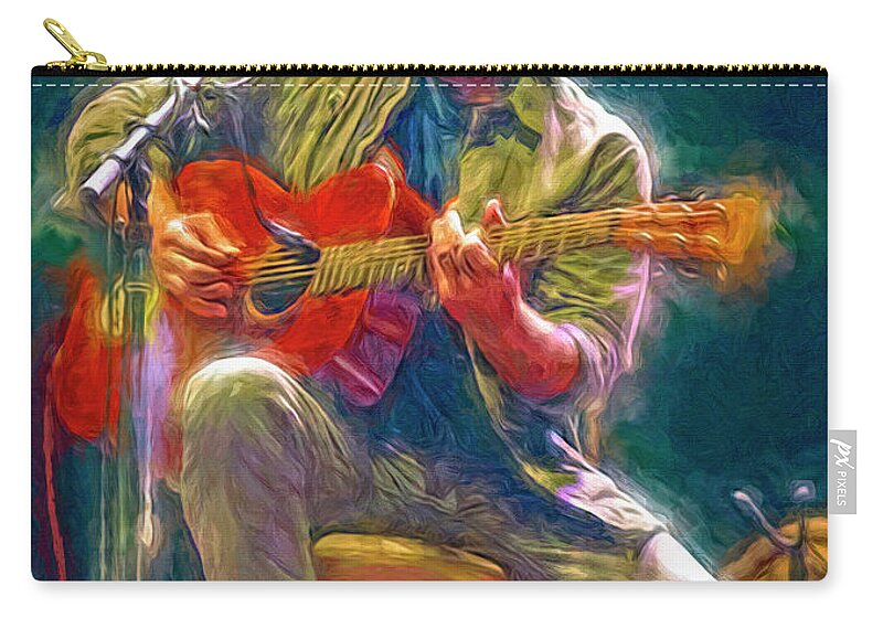 Eddie Zip Pouch featuring the mixed media Eddie by Mal Bray