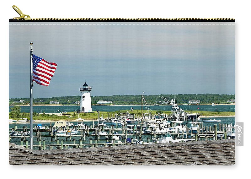 Edgartown Harbor Light Zip Pouch featuring the photograph Edgartown Harbor Light by Lyuba Filatova