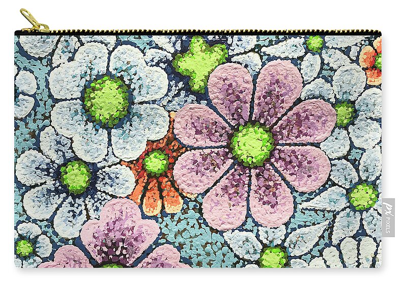Floral Zip Pouch featuring the painting Efflorescent 1 by Amy E Fraser