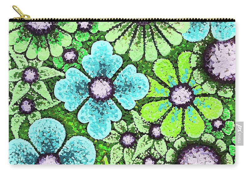 Floral Zip Pouch featuring the painting Efflorescent 9 by Amy E Fraser