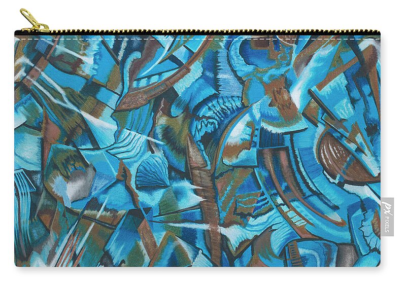 Abstract Zip Pouch featuring the drawing Eighties Debris by Scott Brennan