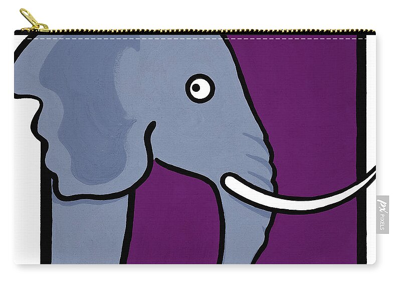 Gouache Carry-all Pouch featuring the digital art Elephant by Donna Ikkanda