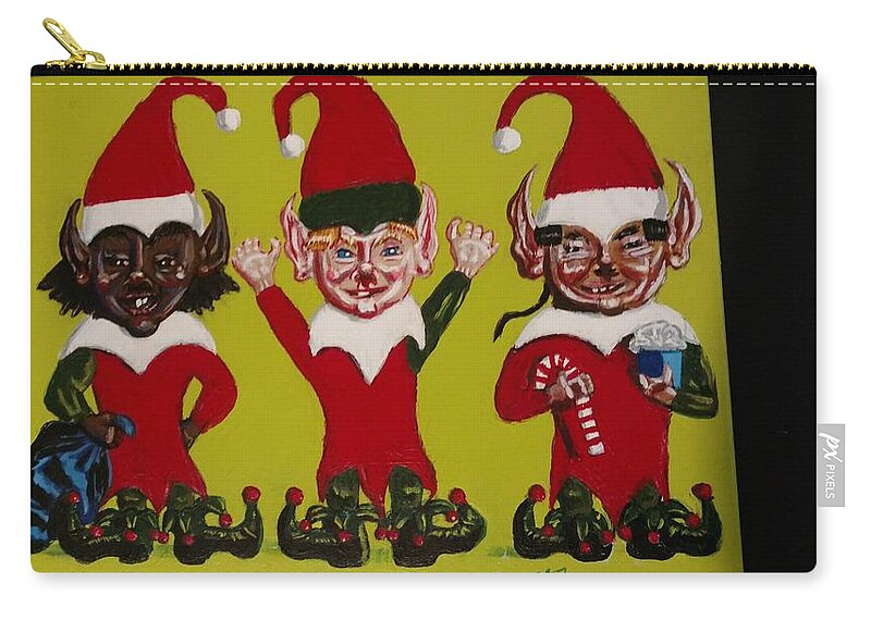 Elves Zip Pouch featuring the painting Elves by Duane Corey