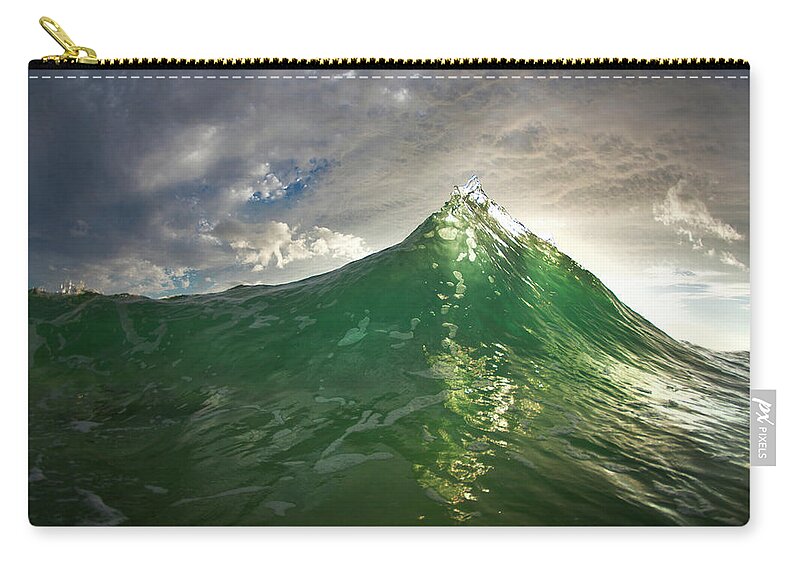 Ocean Zip Pouch featuring the photograph Emerald Summit by Sean Davey
