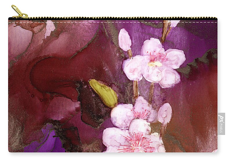 Plum Blossom Zip Pouch featuring the painting Enchanted by Charlene Fuhrman-Schulz