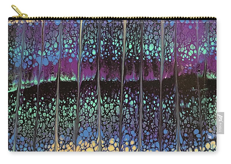 Poured Acrylic Carry-all Pouch featuring the painting Enchanted Forest by Lucy Arnold