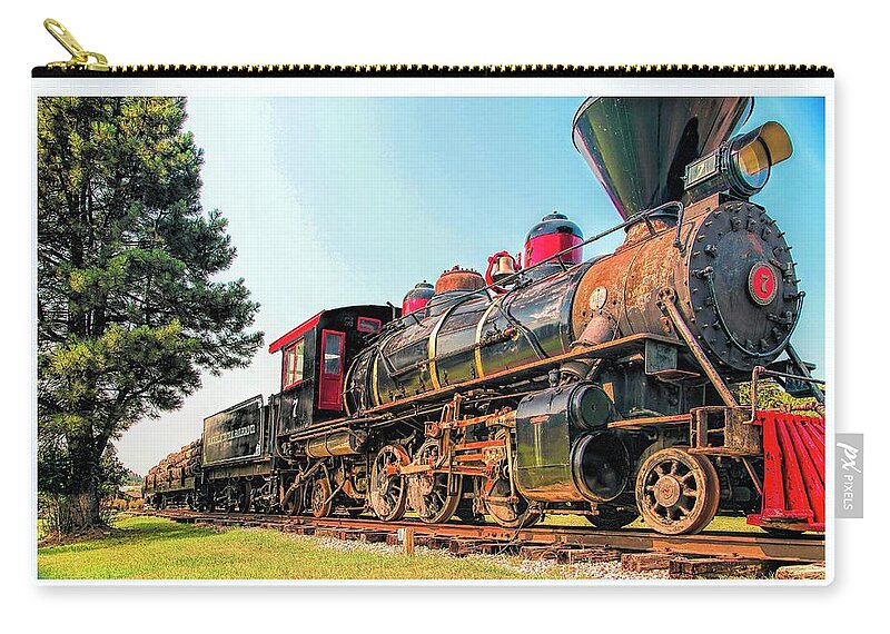 Steam Zip Pouch featuring the photograph Engine 7 by Steve Benefiel