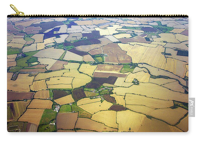 Environmental Conservation Zip Pouch featuring the photograph English Countryside Aerial View by Rosmarie Wirz