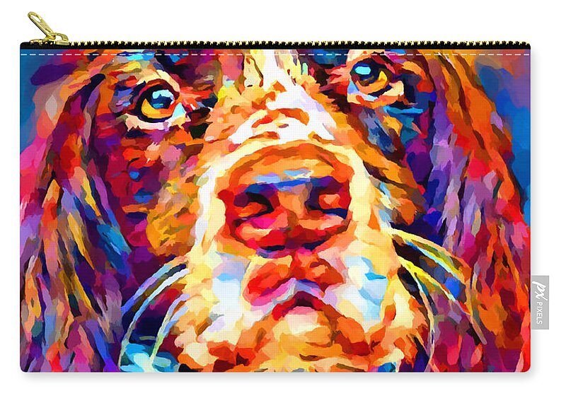 English Springer Spaniel Zip Pouch featuring the painting English Springer Spaniel 2 by Chris Butler