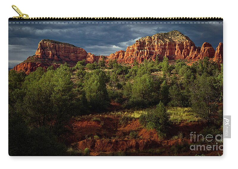 Sedona Zip Pouch featuring the photograph Entering The Land Of Sedona by Doug Sturgess