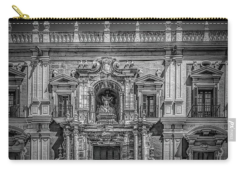 Malaga Zip Pouch featuring the photograph Episcopal Palace of Malaga, Spain by Marcy Wielfaert