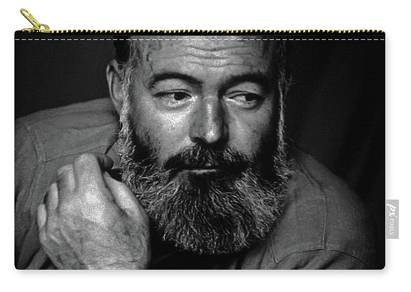 Hemingway Zip Pouch featuring the photograph Ernest Hemingway by Doc Braham